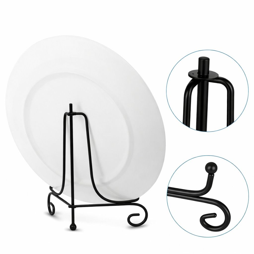 Wrought Iron Plate Holders, Classic Display Stand for Photos, Frames, Wedding Card Racks, Adjustable Picture Holders
