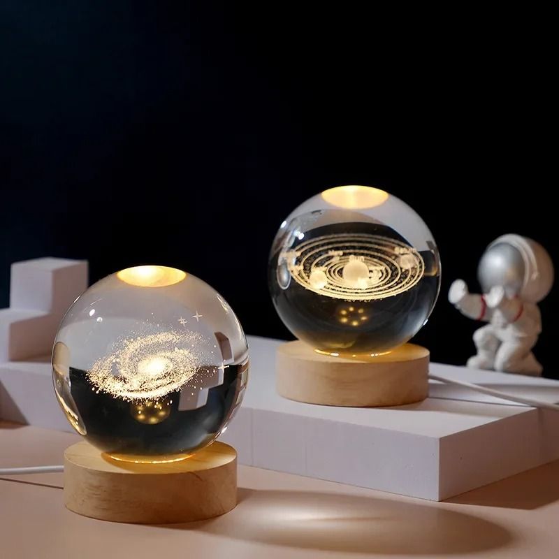 Galaxy Crystal Ball LED Lamp USB Powered Night Light for Home and Festival Decoration