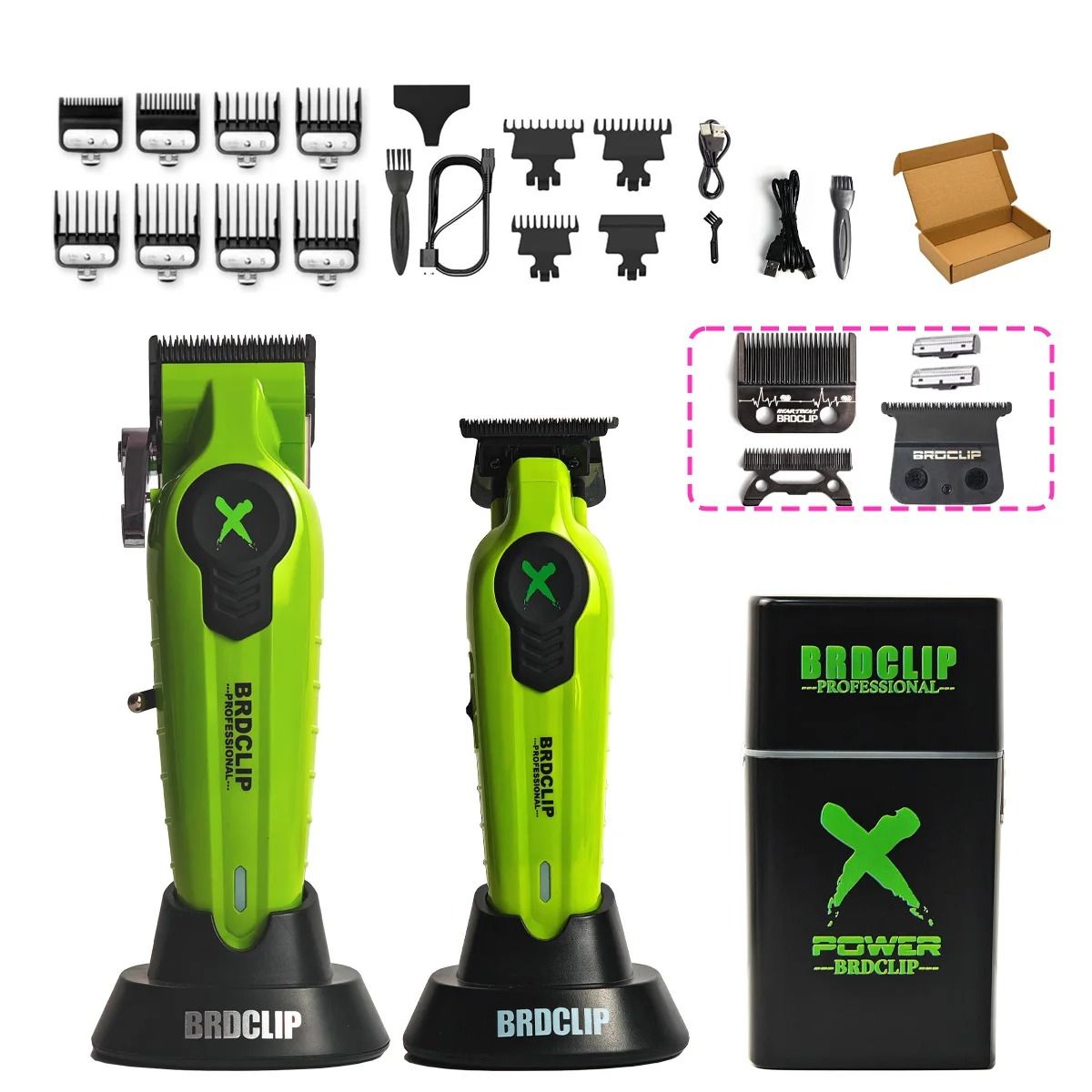 BRDCLIP X Series Professional Hair Clipper Trimmer and Shaver Set