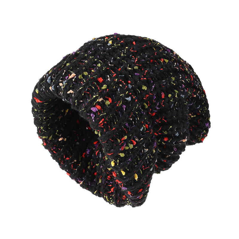 Classic Coldproof Warm Beanie, Trendy Mixed Color Slouchy Skull Cap, Thick Knit Hat for Women, Winter Knit Beanie