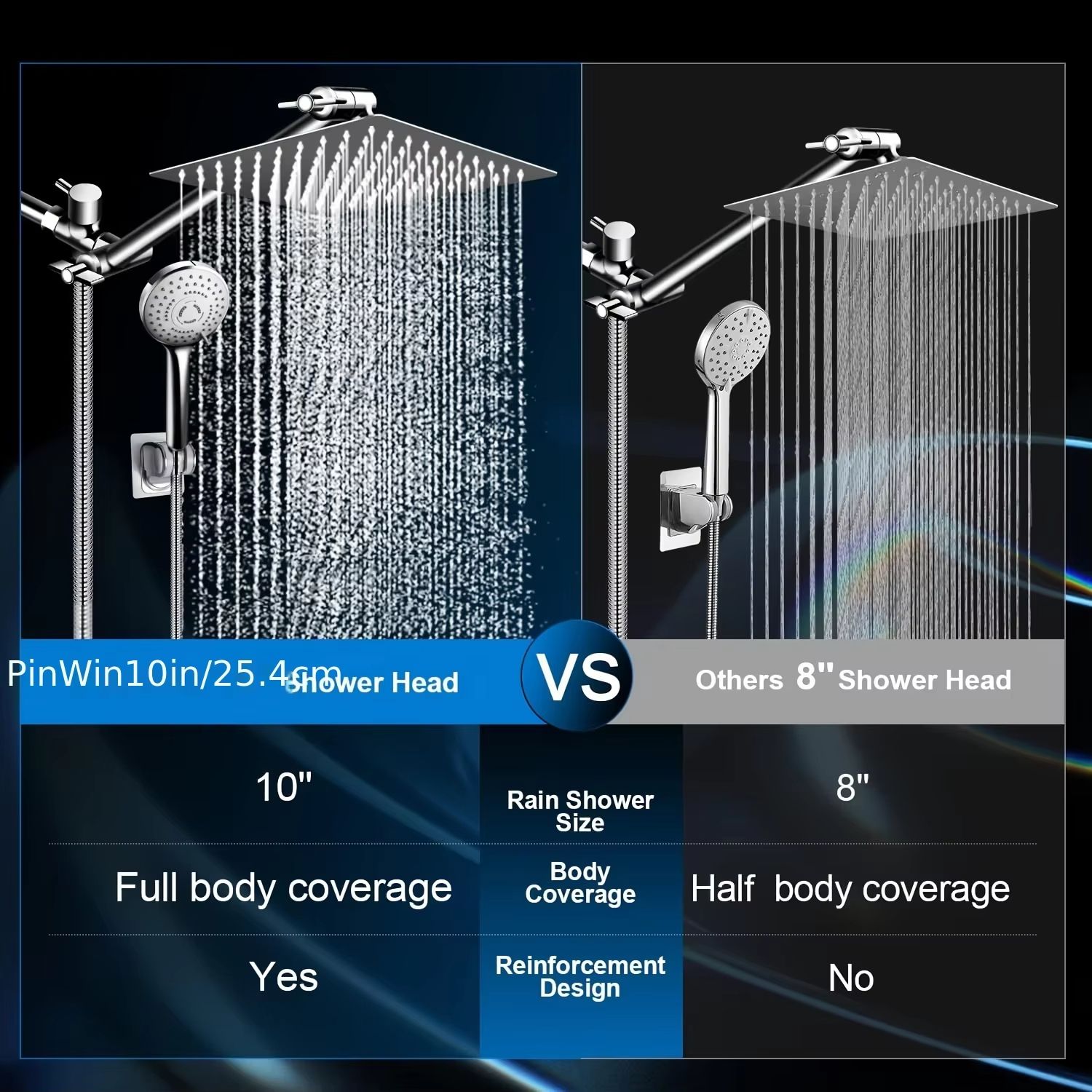 Premium Chrome-Plated Concealed Shower Set with Stainless Steel Pressurized Handheld Spray