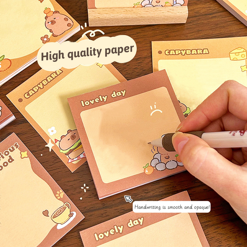 School Supplies Pad Stickers, Cute Cartoon Capybara Memo, Office Non Sticky Message Paper, Creative Hand Account Toy