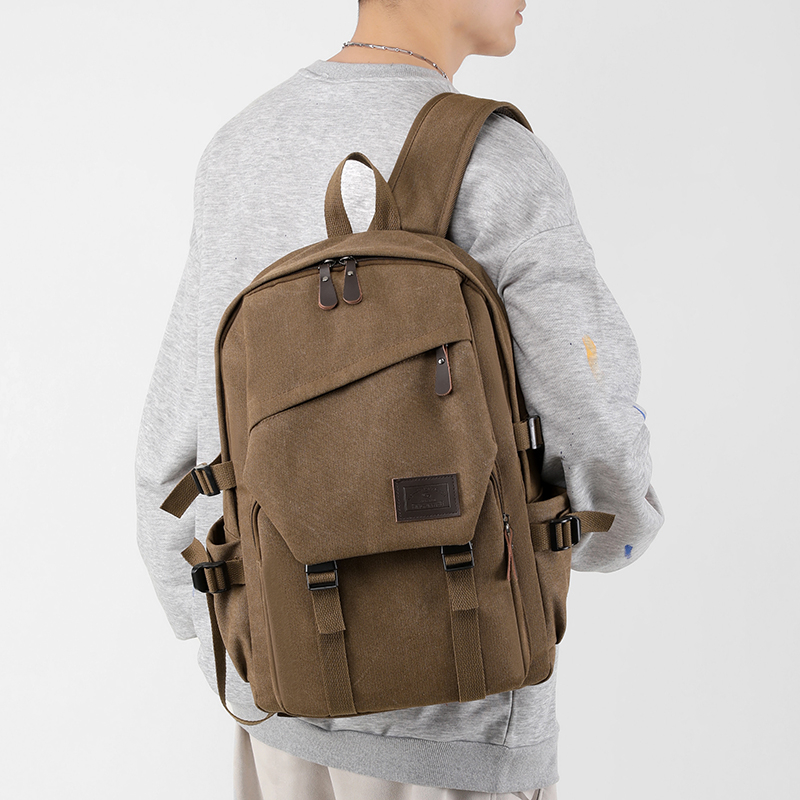 Mens Large Capacity Travel Backpack with Adjustable Straps and Multi Compartments