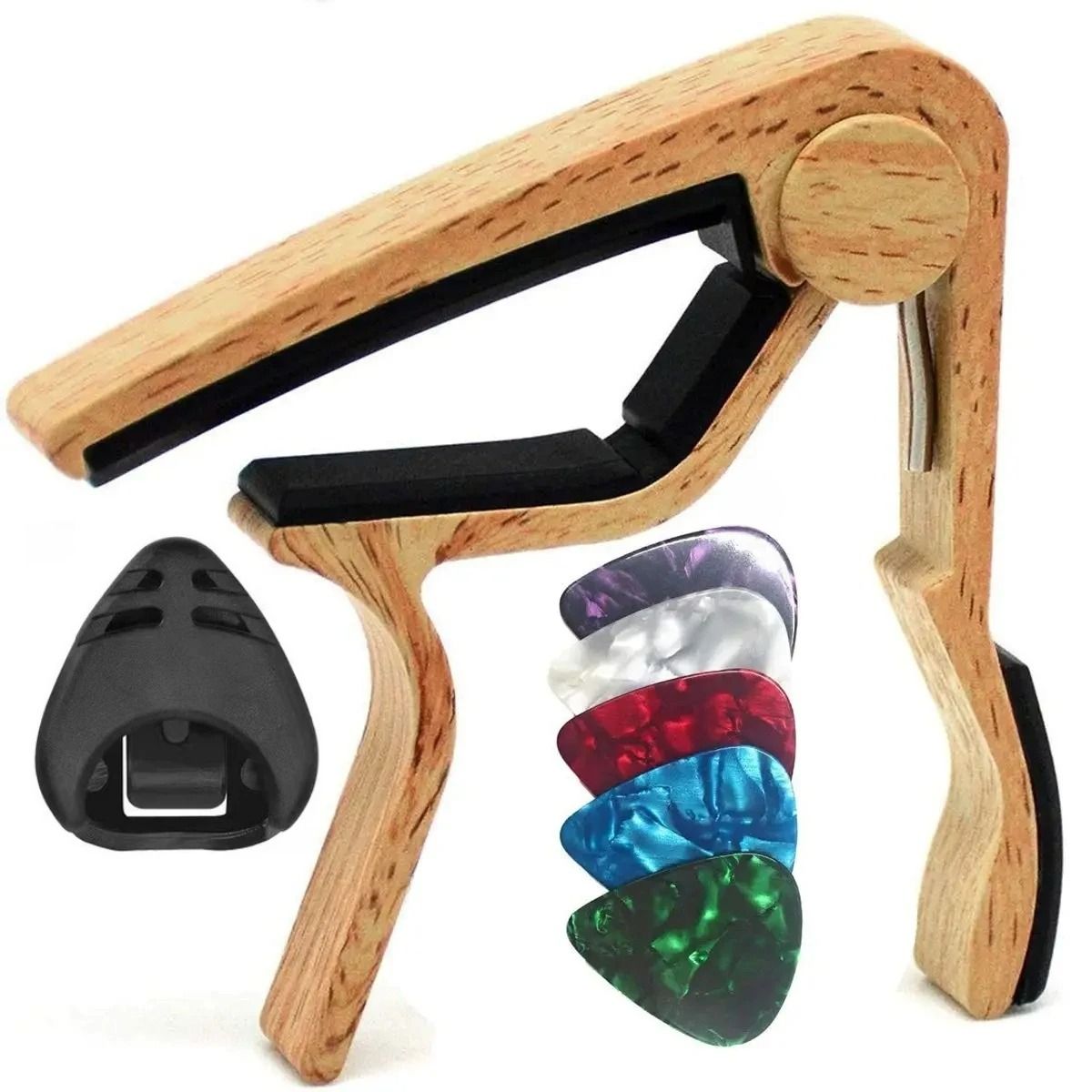 7 Piece Guitar Capo Set with 5 Picks and 1 Holder