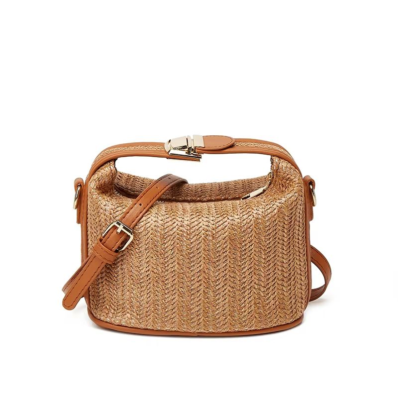 Yogodlns Small Straw Shoulder Bag Woven Crossbody Beach Tote