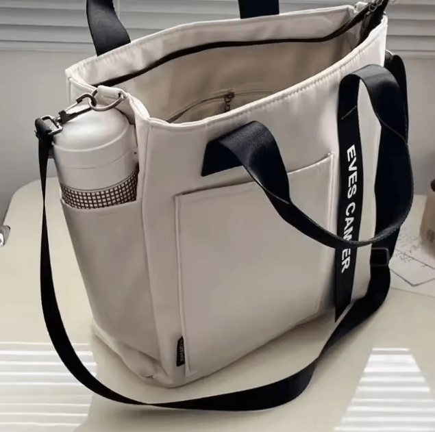 Casual Large Capacity Waterproof Tote Shoulder Bag Nylon Canvas Handbag