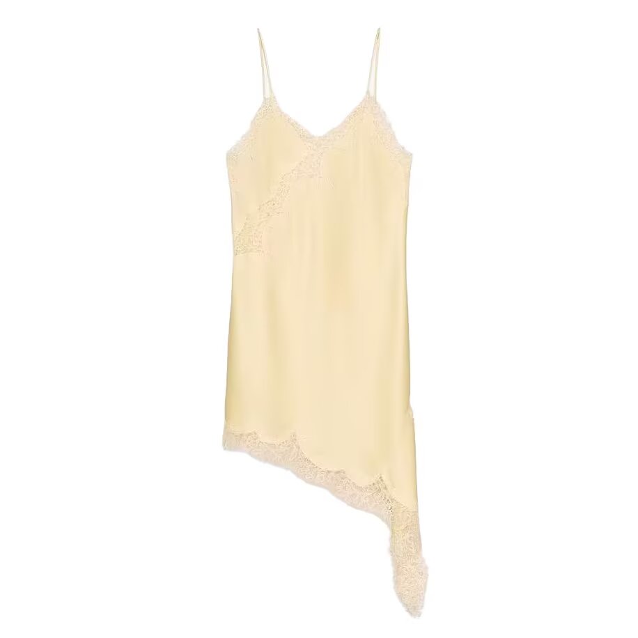 Women's Lace Asymmetrical Dress Sexy, Summer Suspender Dress, Fashionable New Temperament Evening Wear