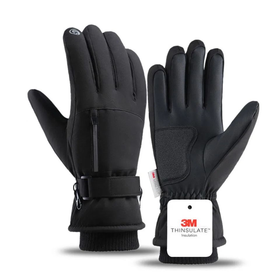 Mens Winter Waterproof Cycling Gloves Windproof Fleece Touch Screen Warm Full Finger