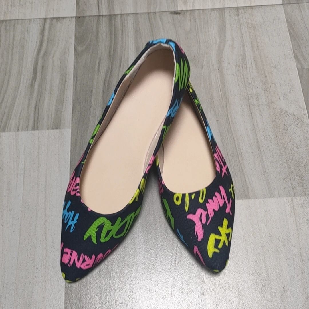 Women Pointed Toe Flat Ballerina Shoes