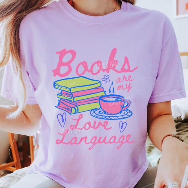 Books are My Love Language Shirt, Cropped Shirt, Womens Boxy Tee, Book Lover Gift, Romance Reader, Bookw