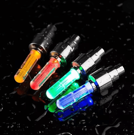 LED Tire Valve Caps Neon Wheel Lights for Cars Bikes and Motorcycles