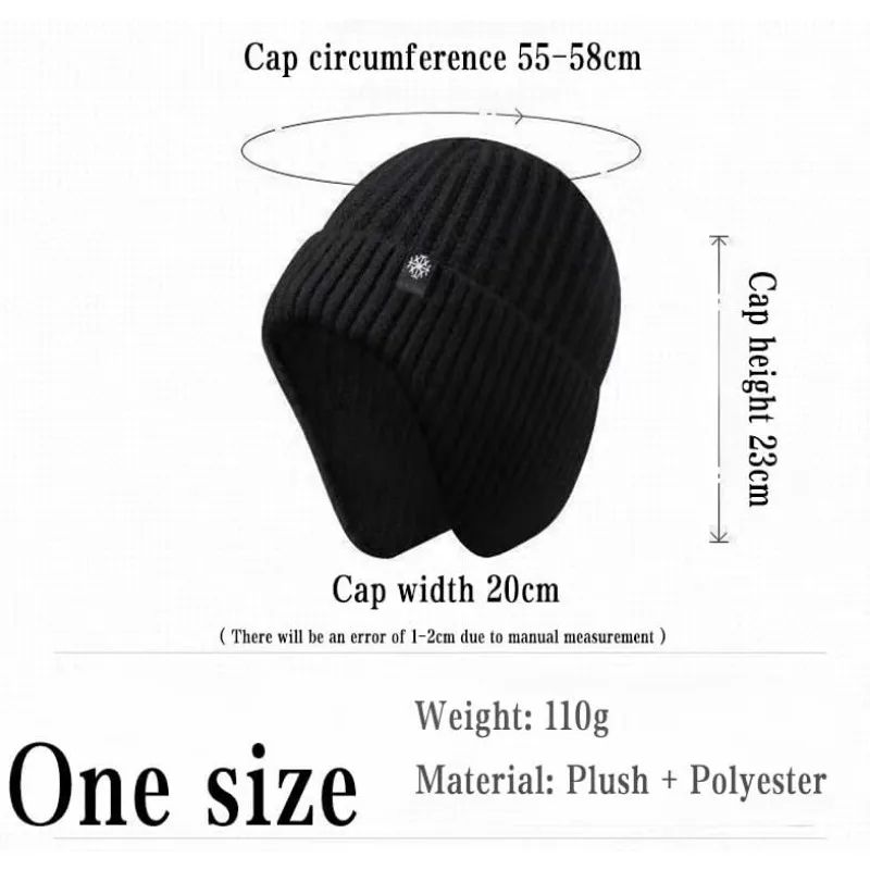 Mens Winter Knitted Peaked Hat – Plush Faux Fur Lined Bomber Cap with Ear Protection