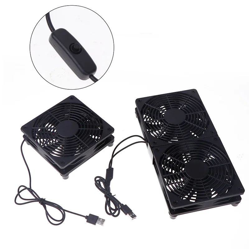 Silent 120mm USB Router Cooling Fan with Adjustable Speed Controller – Quiet Modem & TV Box Cooler