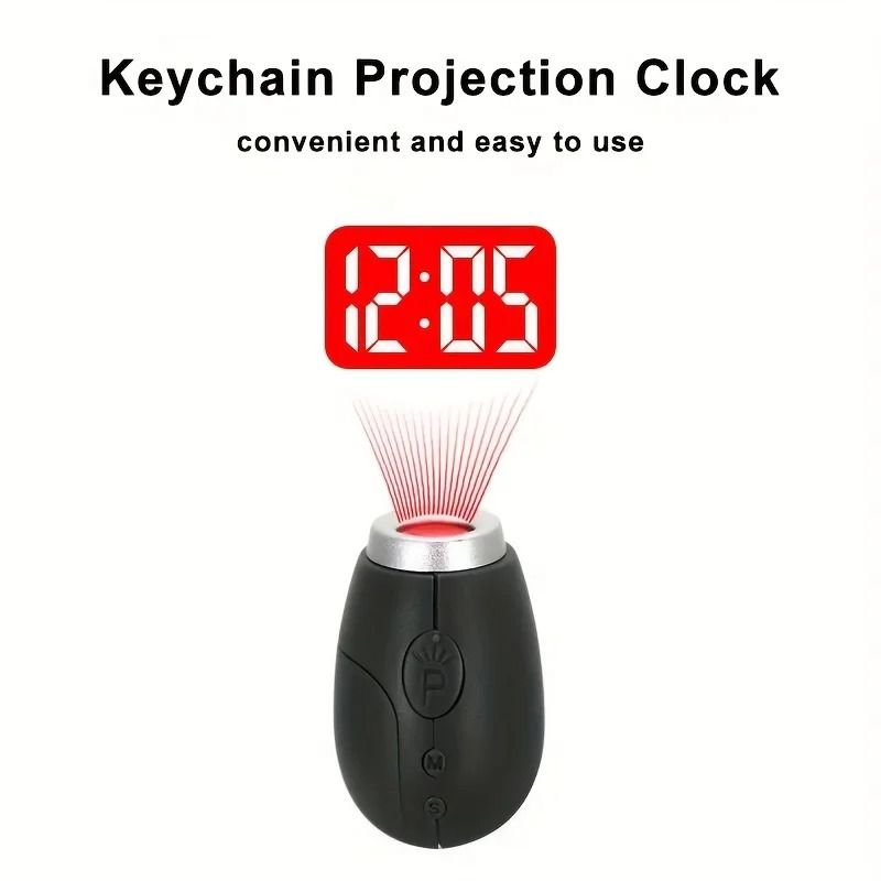 Mini Portable Projection Clock Keychain LED Digital Display