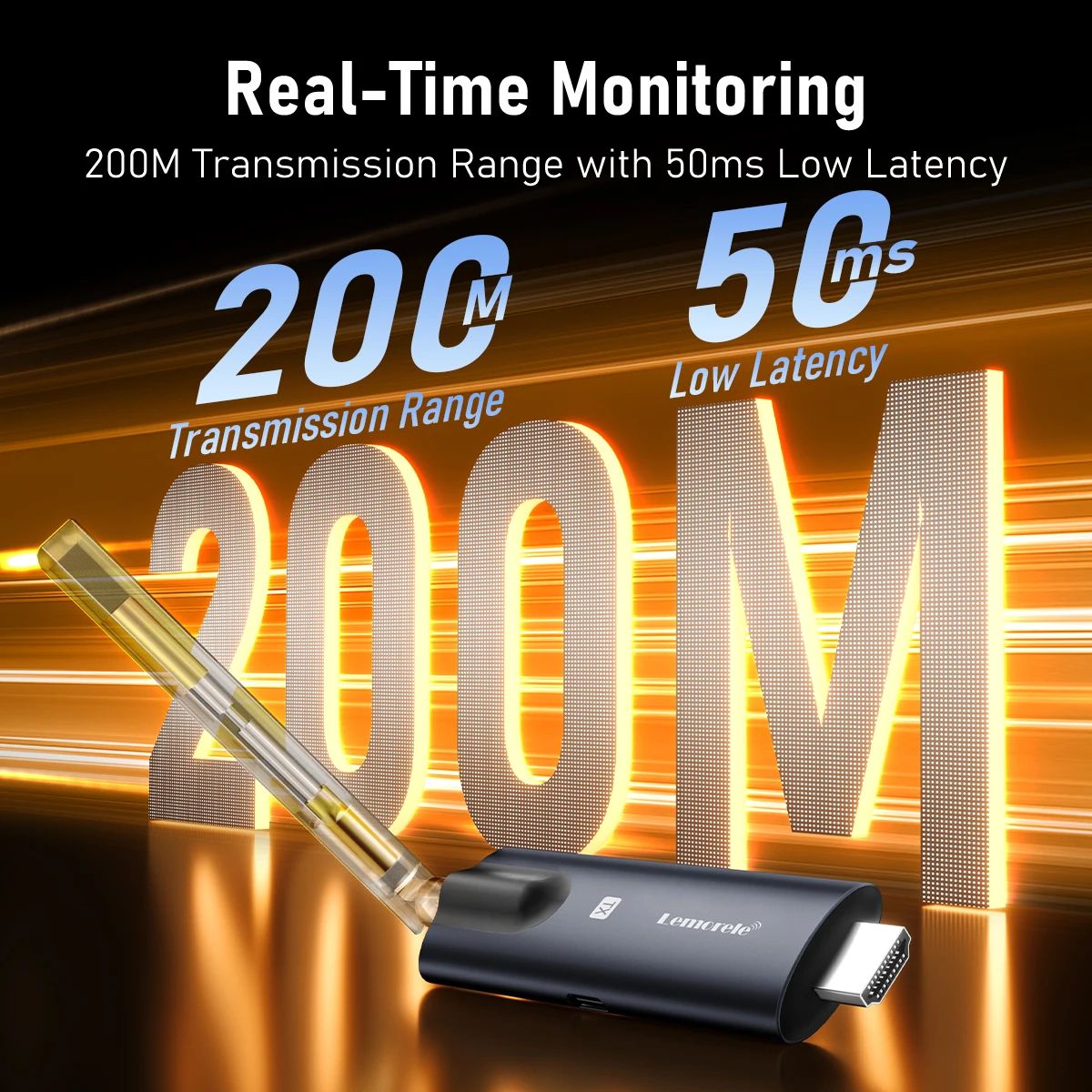 Lemorele 5G 200M Wireless HDMI Transmitter and Receiver for Meetings & Home