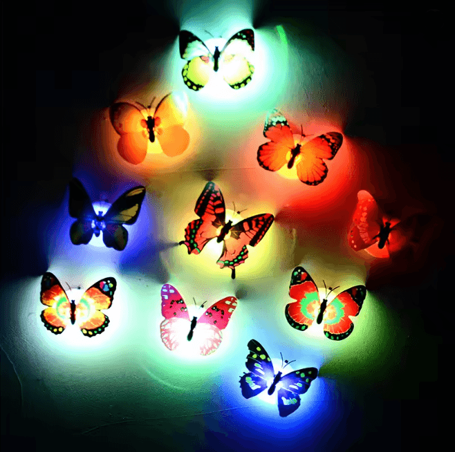 LED Colorful Butterfly Magnet Night Light