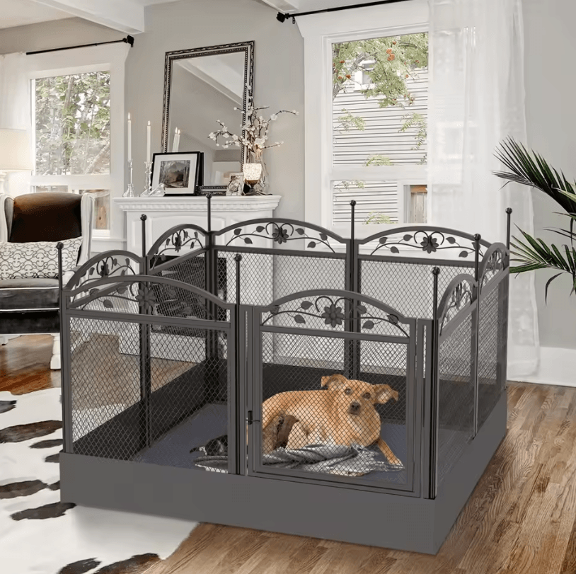 Heavy Duty Dog Playpen – Large Pet Exercise Enclosure with Waterproof Mat for Indoor and Outdoor