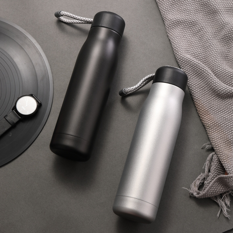Custom Stainless Steel Thermos Bottle with Rope Portable Vacuum Flask