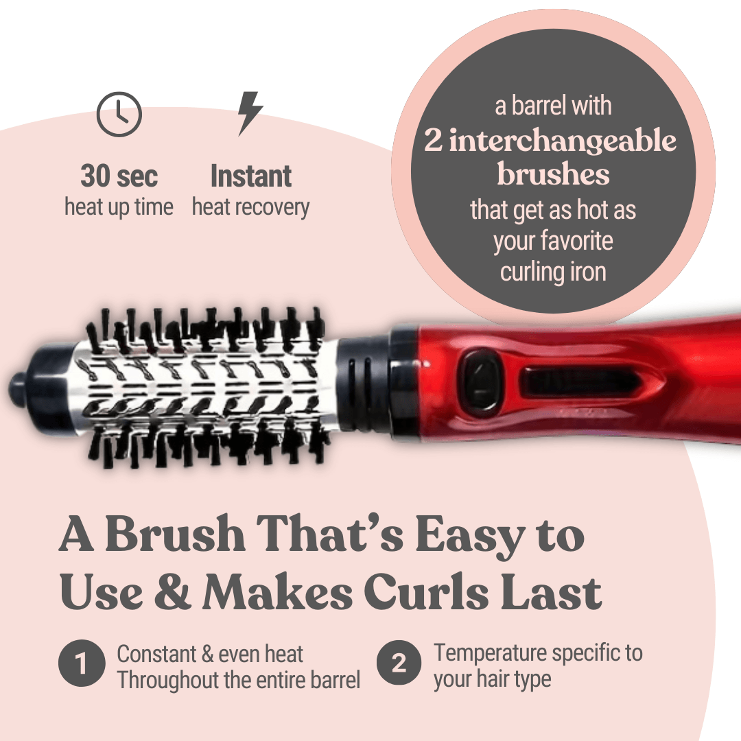 2-in-1 Hot Air Styler and Rotating Hair Dryer, Electric Blow Dryer with Anti-Scald Bristles, Ceramic Barrel