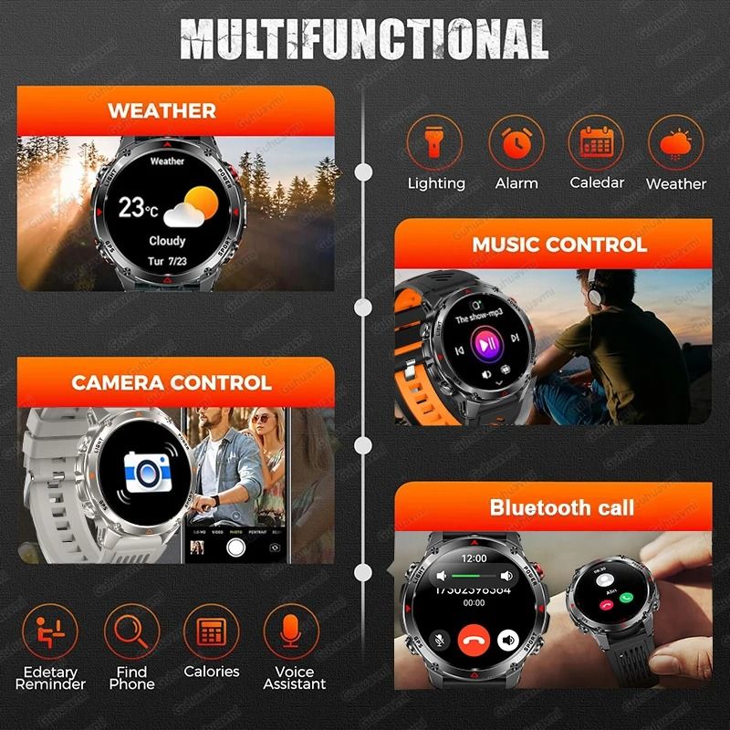 2025 GPS Map Navigation Smartwatch | AMOLED HD Display & Compass | Executive 3ATM Waterproof NFC Bluetooth Call System