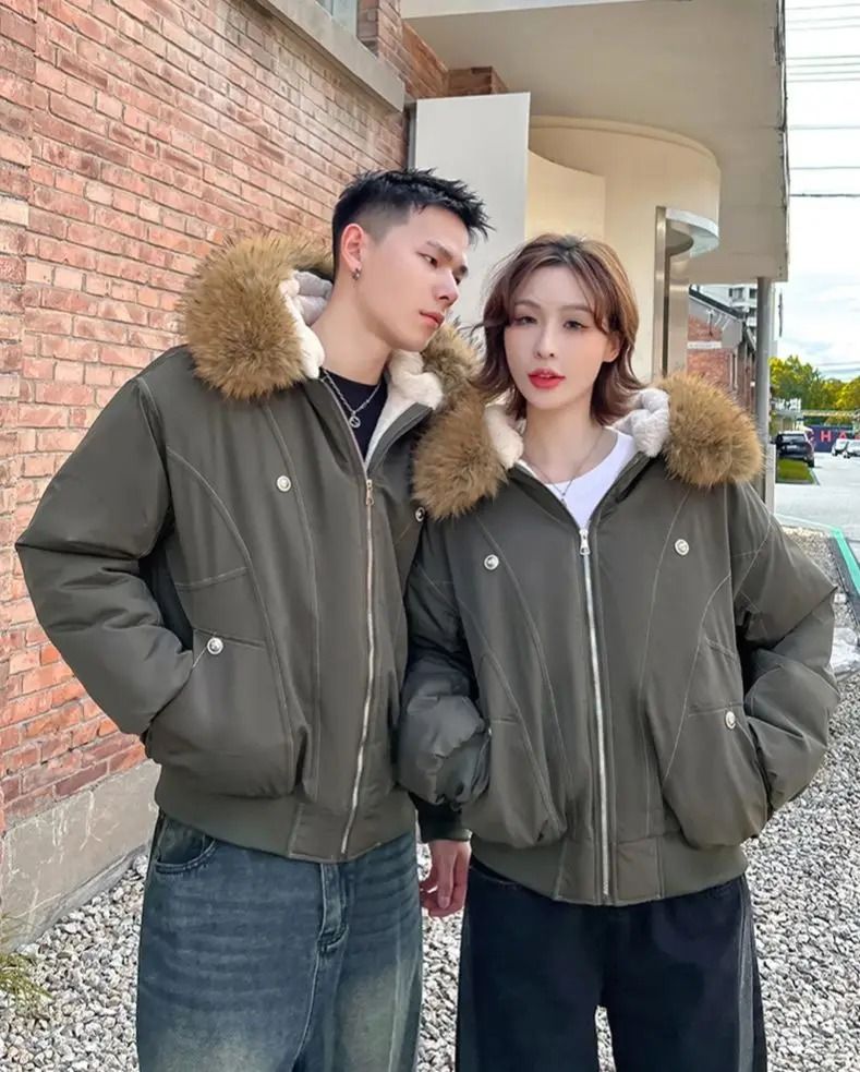 ZAROY Fur Collar Hooded Parka