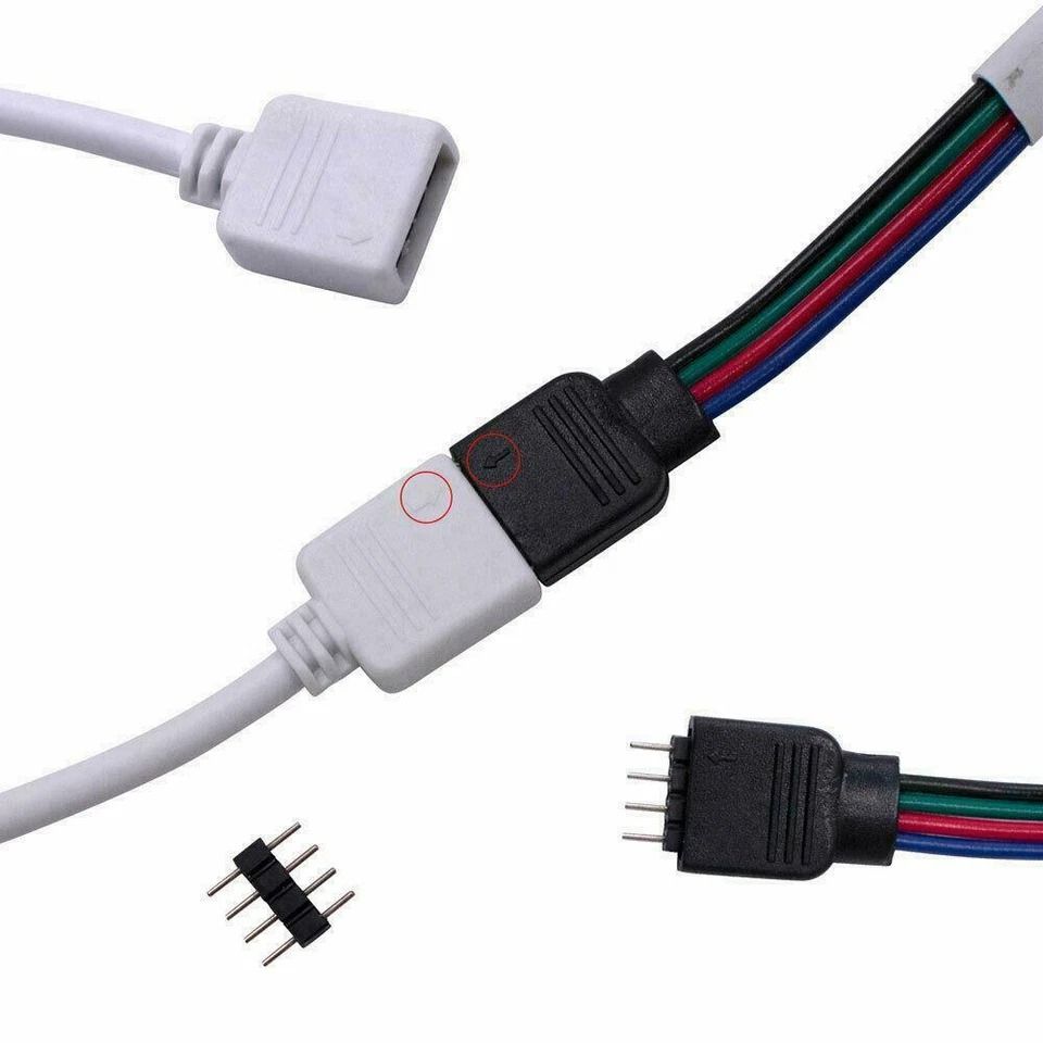 RGB Waterproof LED Strip Light Kit with Key Remote & Power Adapter
