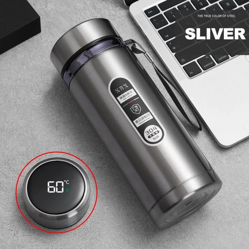 Stainless Steel Thermos Bottle with LED Temperature Display Insulated Water Bottle Vacuum Flask 500ml and 1L