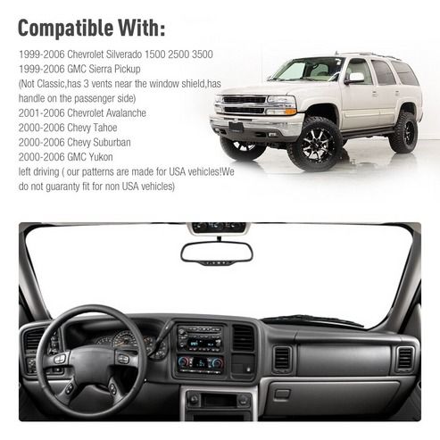 Dash Cover Mat for Chevy Silverado, GMC Sierra, Avalanche, Suburban, Dash Protection
