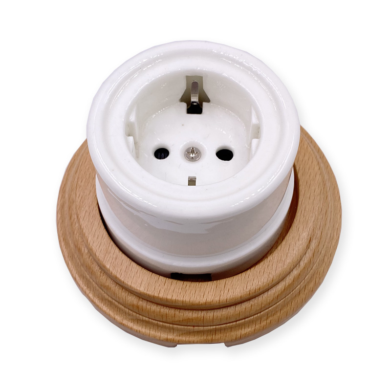 Ceramic Knob Rotary Switch for Wall Light, High Quality EU Socket