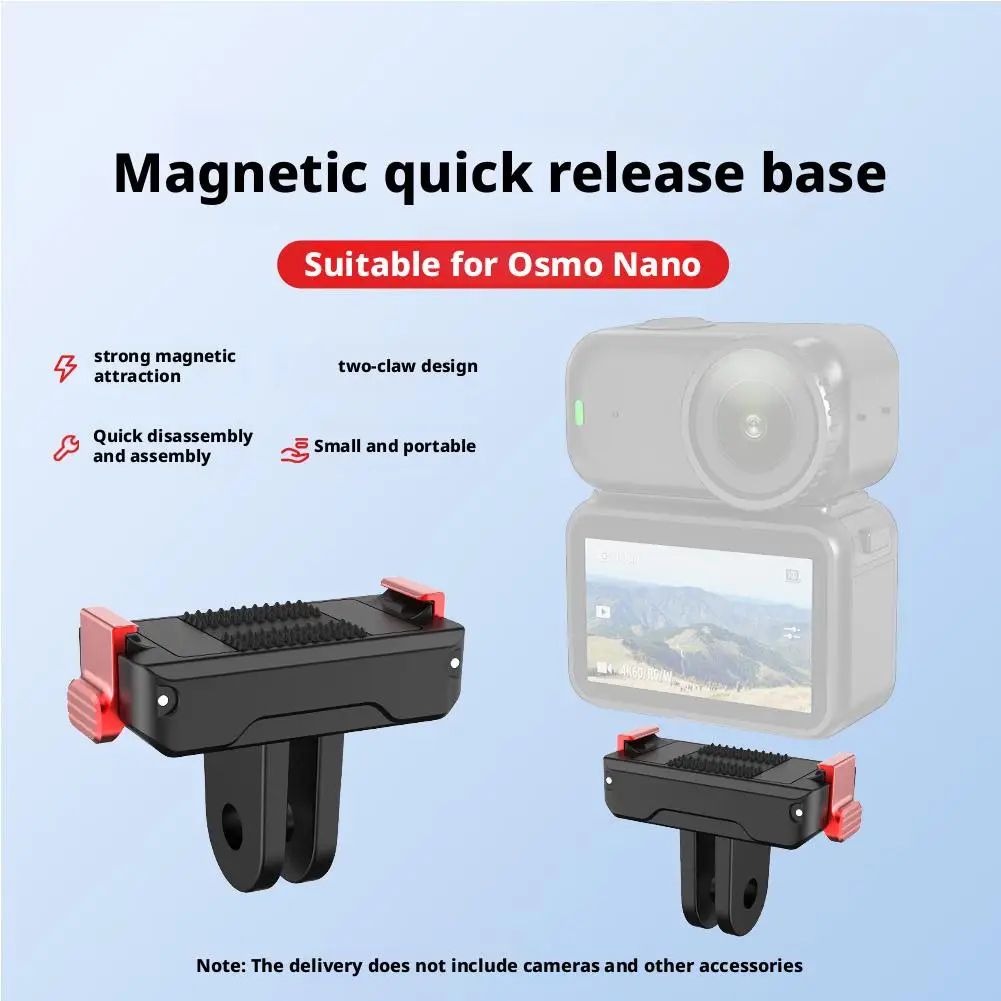 DJI Osmo Nano Magnetic Quick Release Base Two-Jaw Clamp Bracket Mount Adapter for Sports Cameras, Expansion Fixed Pro+
