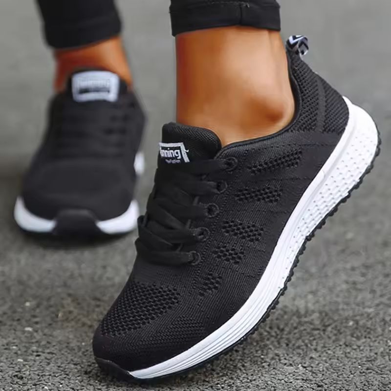 Womens Breathable Mesh Sneakers Lightweight Lace Up Tennis Shoes