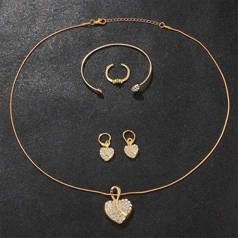 Luxury Rhinestone Quartz Jewelry Set