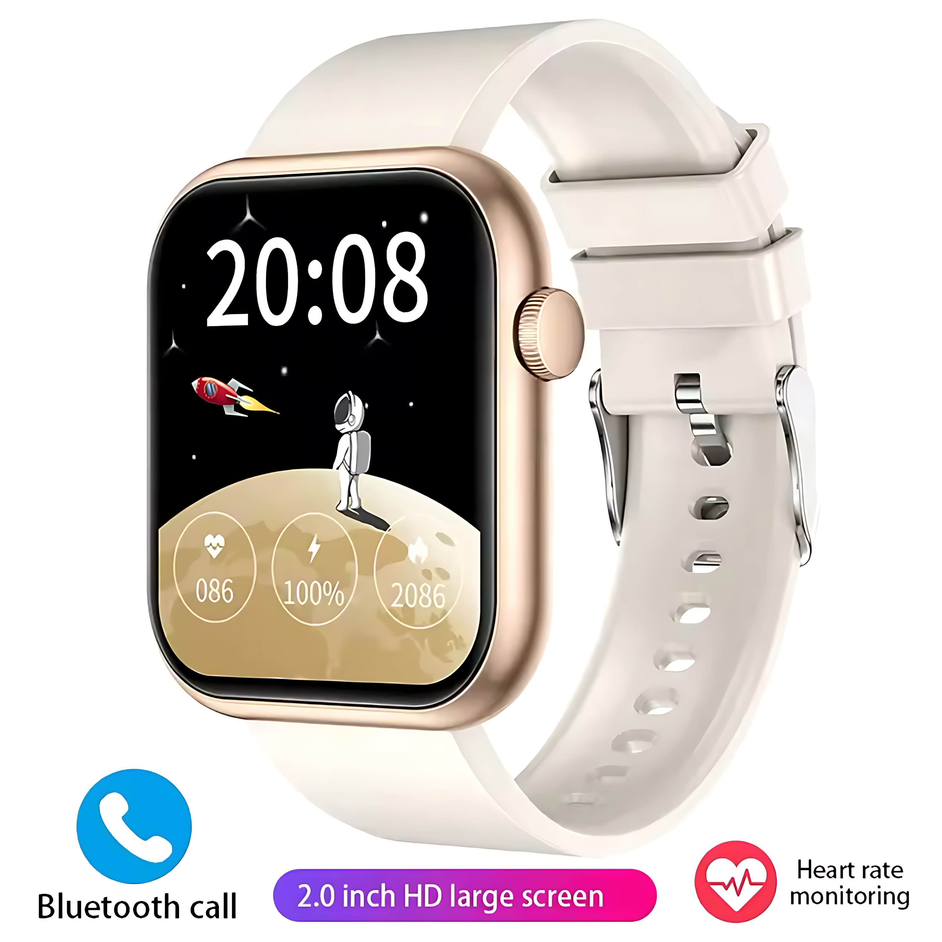 Ladies Smartwatch New Watch NFC Bluetooth Call Heart Rate Sports Voice Assistant for Women Men