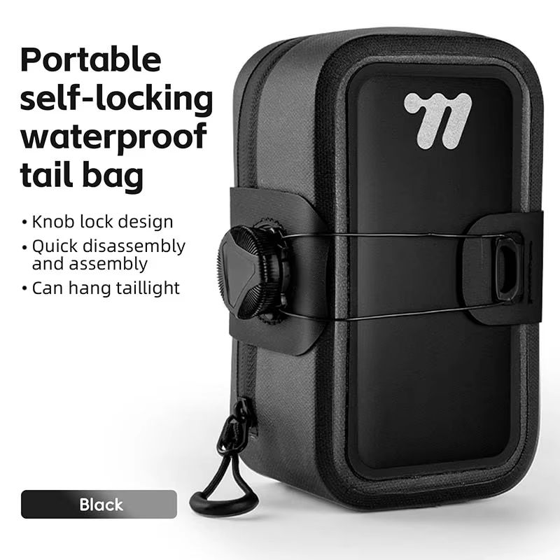 WEST BIKING 0.5L waterproof bike saddle bag Seamless TPU Under Seat Mini Tail Pouch