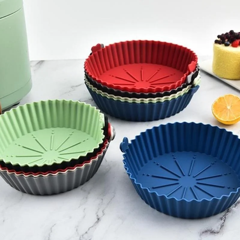 Premium Air Fryer Silicone Basket Liners Reusable Non Stick Pot & Parchment Paper Replacement