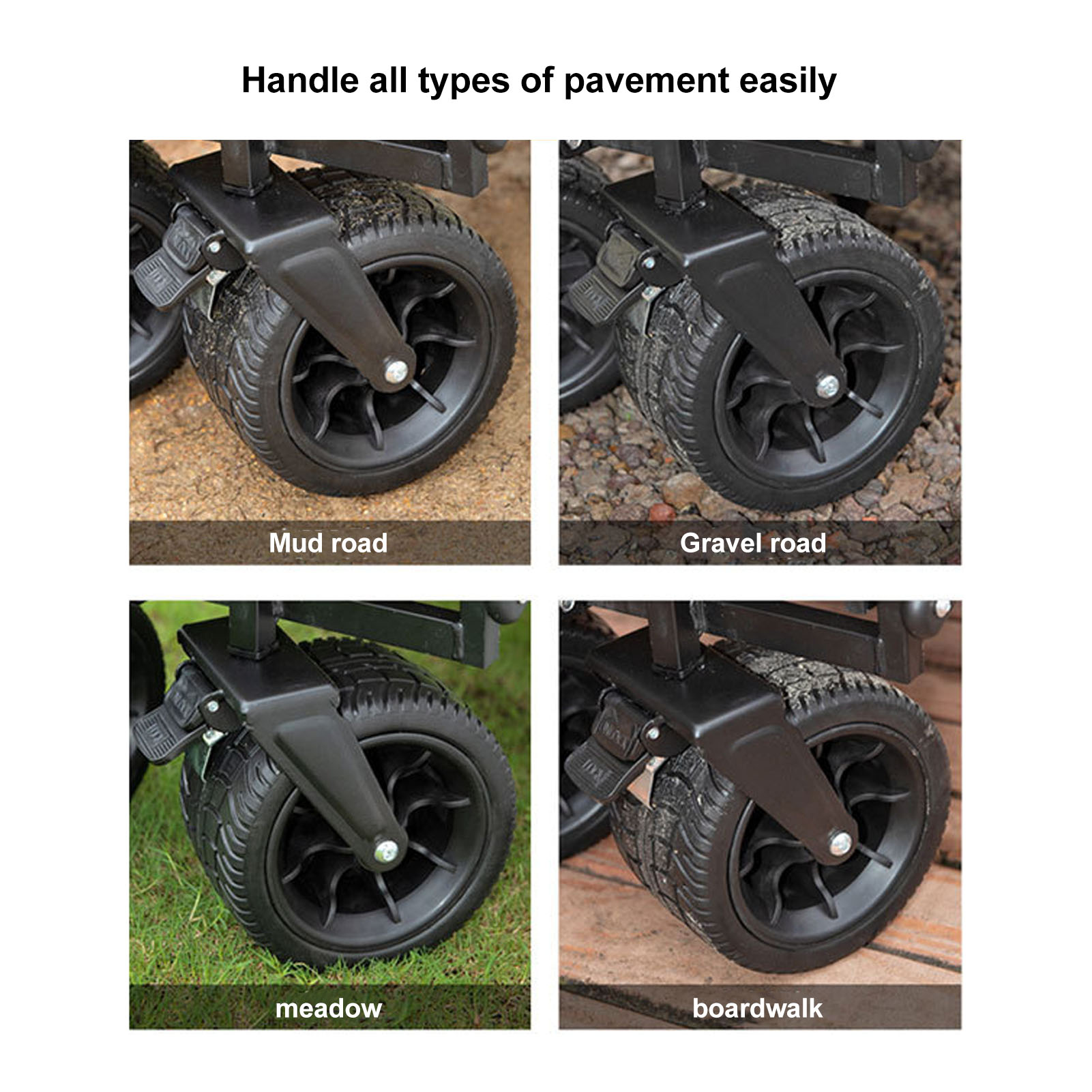 Collapsible Wagon Folding Wagon Cart with All Terrain Wheels and Heavy Duty Utility Capacity