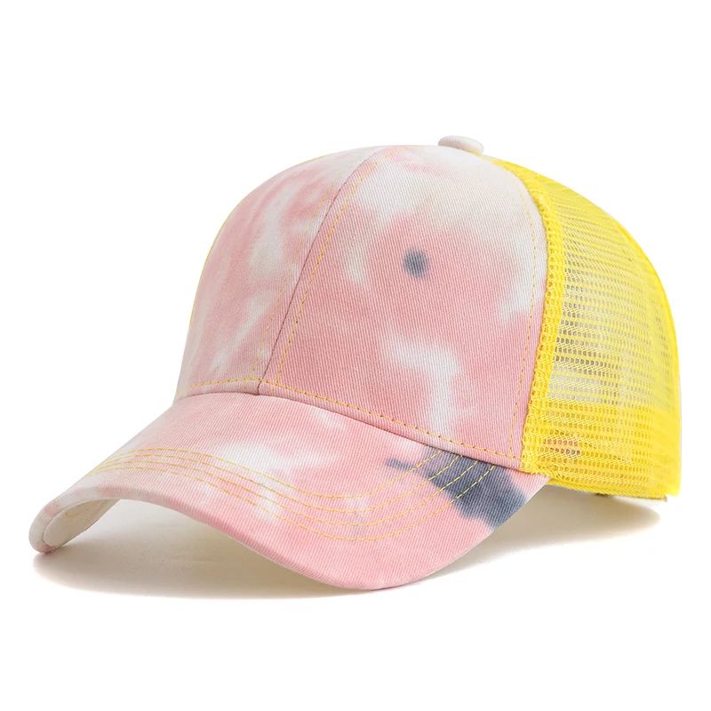 Women Tie Dye Ponytail Trucker Baseball Cap
