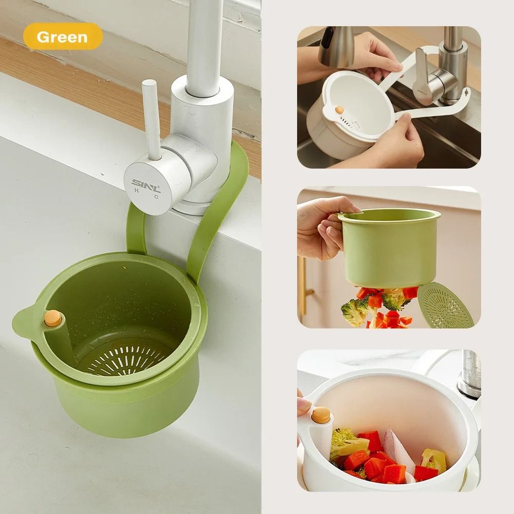 Sink Hanging Strainer Basket with Openable Bottom Cover