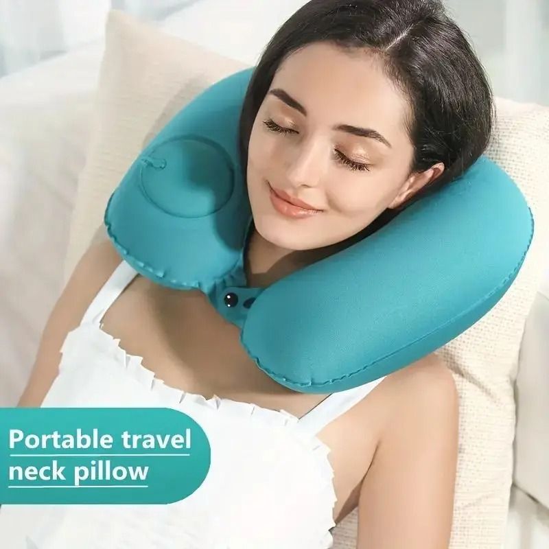 Portable Inflatable Travel Pillow for Neck Support and Comfort