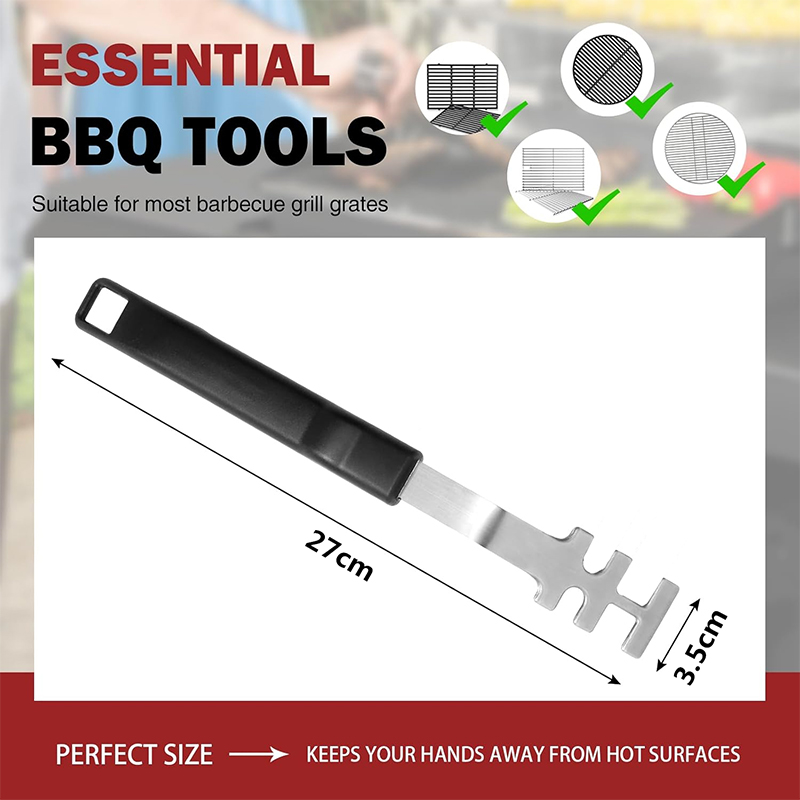 Universal Grill Grate Lifter Tool, Cast Iron Grid Lever Lock, Lifting Gripper Handle Clip for Barbecue Grilling Cooling