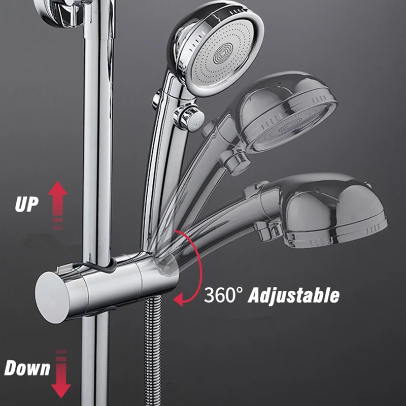 Adjustable Shower Head Holder with Degree Rotation Universal Shower Rail Slider Bracket