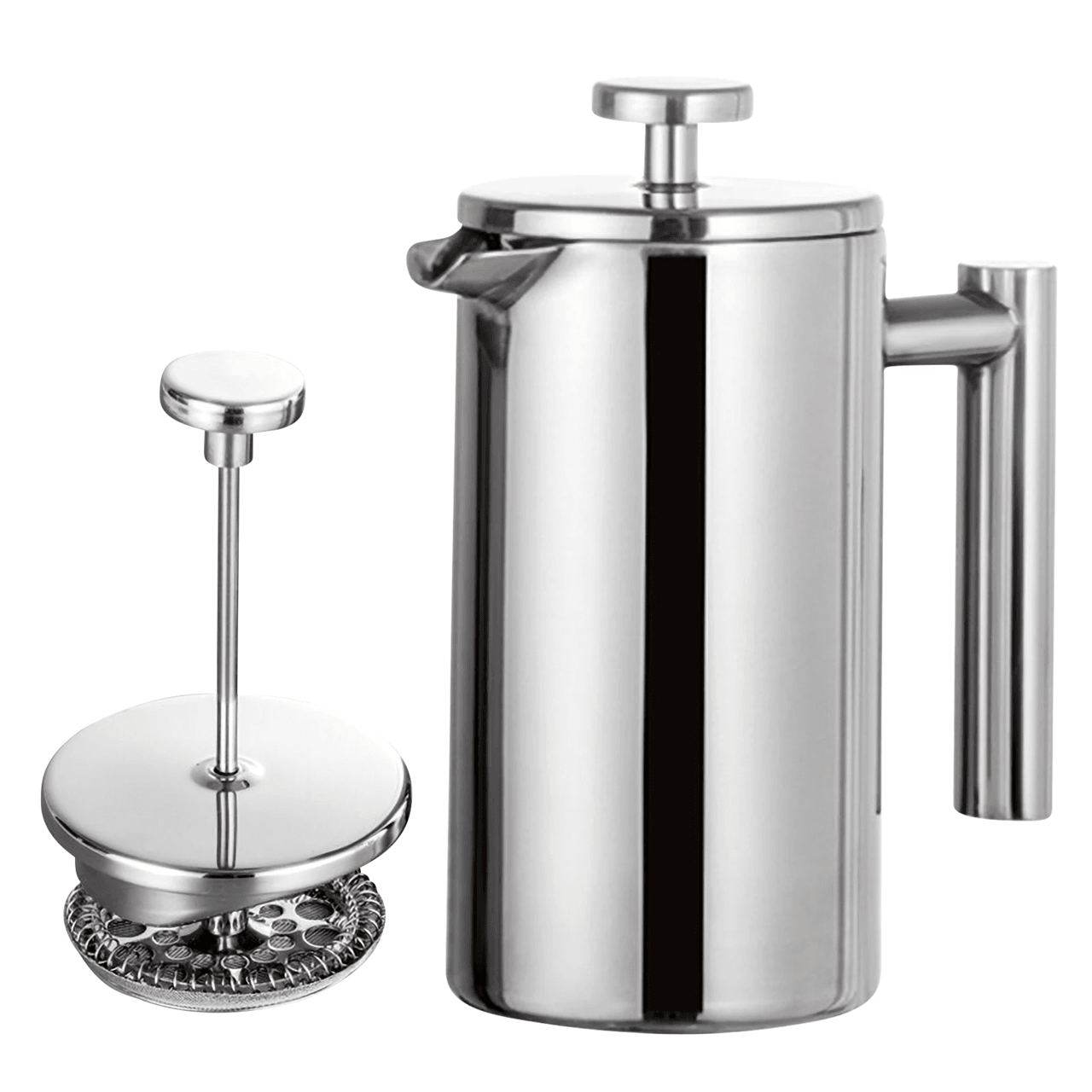 Brew Master Double Wall Stainless Steel French Press Coffee Maker