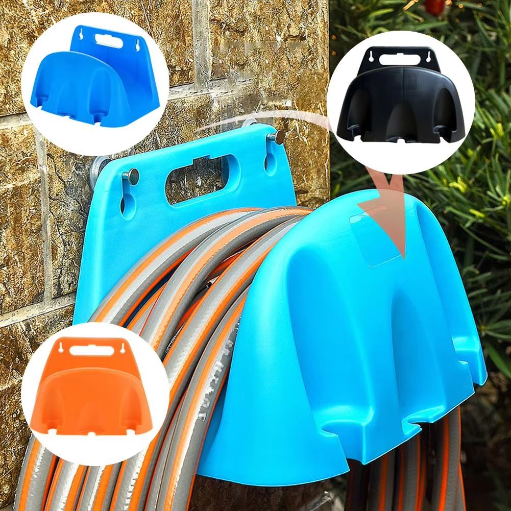 Wall-Mounted Garden Hose Holder – Durable Plastic Irrigation Pipe Organizer and Storage Rack