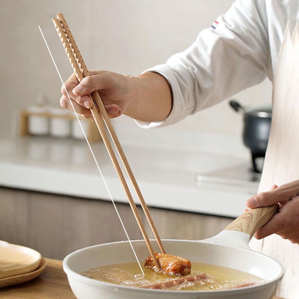 Extra Long Beech Wooden Noodles Cooking Chopsticks - Kitchen Helper Tools