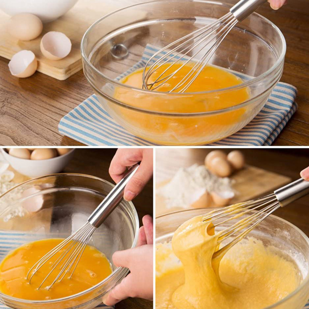 Stainless Steel Whisk Set, Wire Whisks With Stainless Grip, Kitchen Balloon Whisks