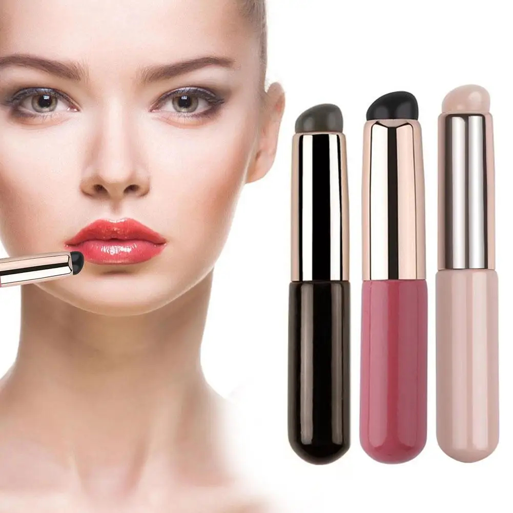 Silicone Lip Brush with Cover - Soft Concealer & Lipstick Brush for Smooth, Flawless Application