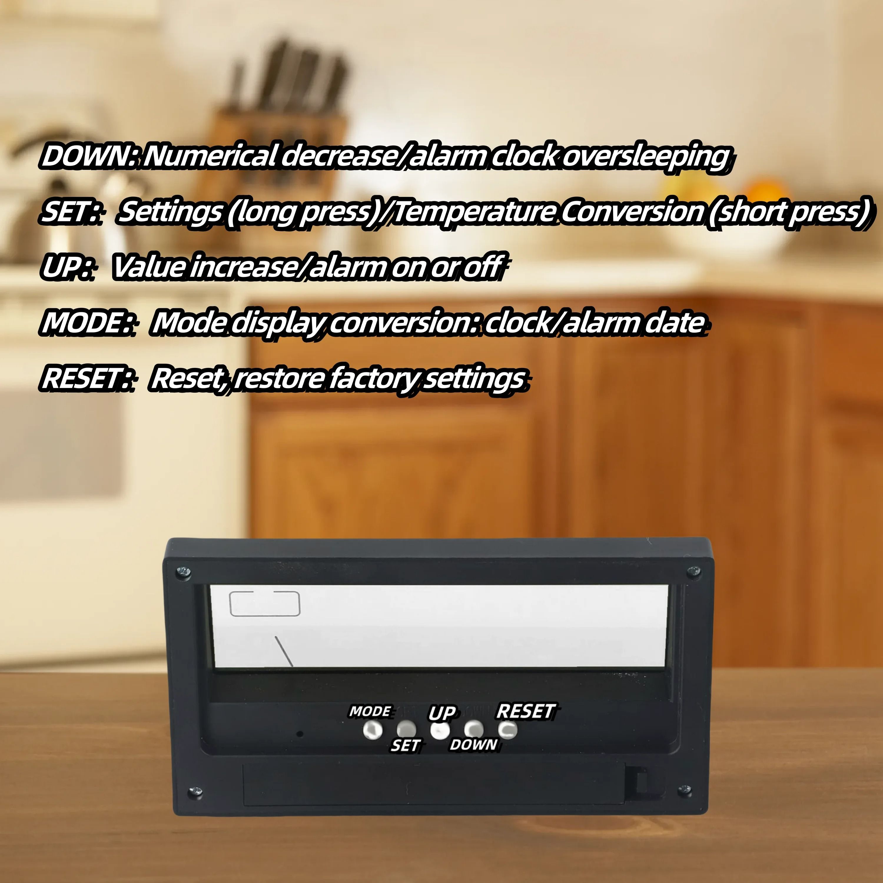 Digital Thermo Hygrometer Clock with Temperature and Humidity Display