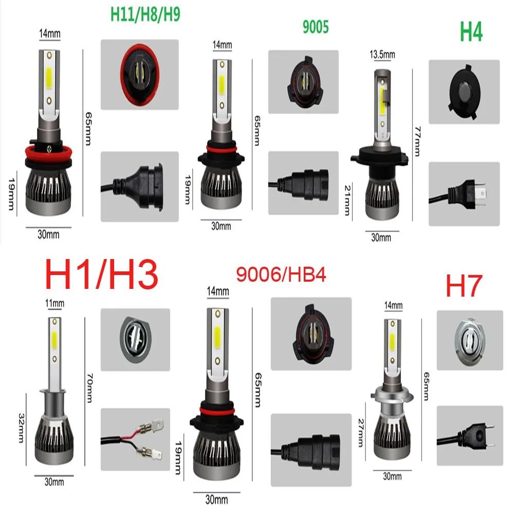 LED Car Headlight Bulbs 20000LM Turbo 12V