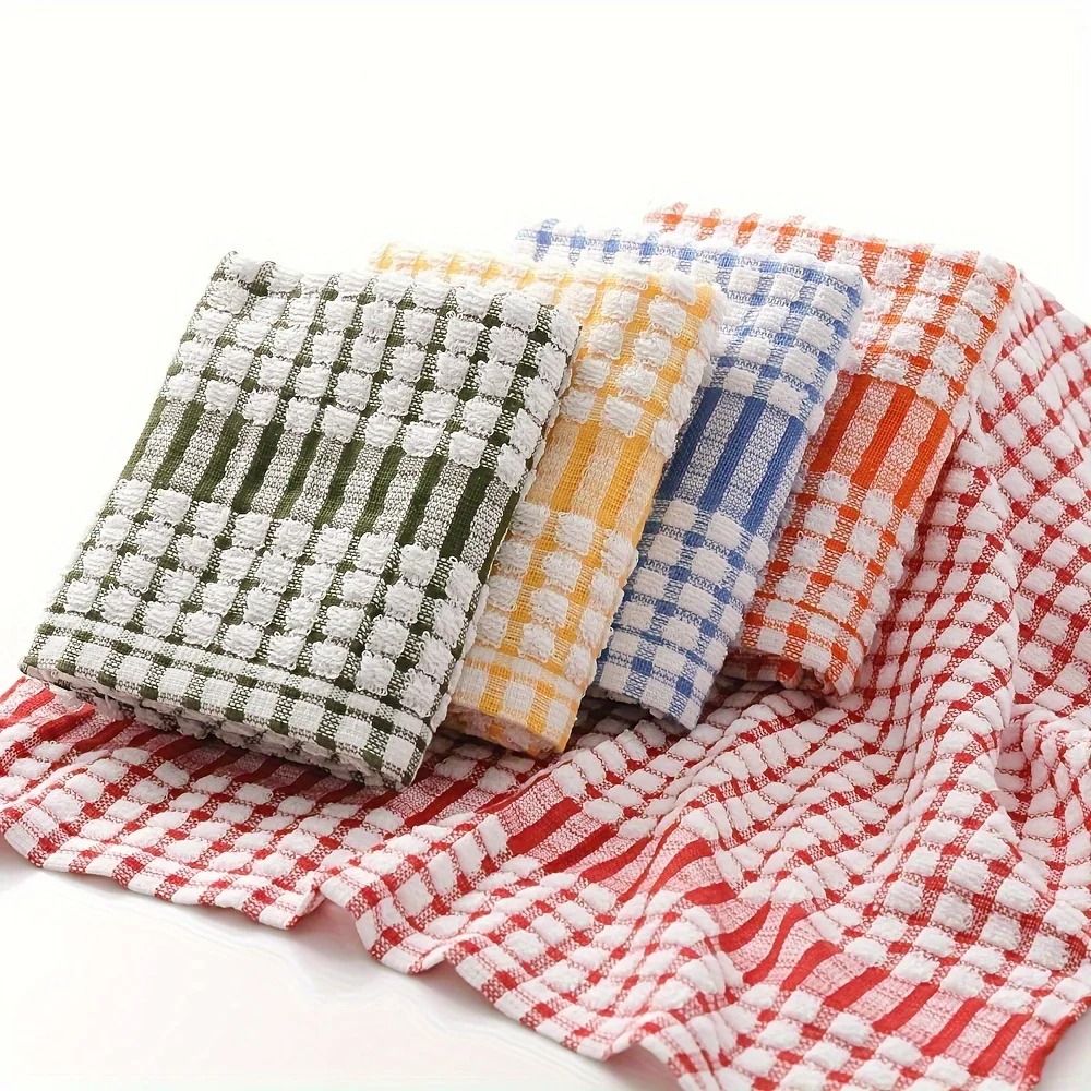 10 PCS Large Grid Cleaning Cloths Absorbent and Durable for Kitchen Outdoor Car and Bathroom