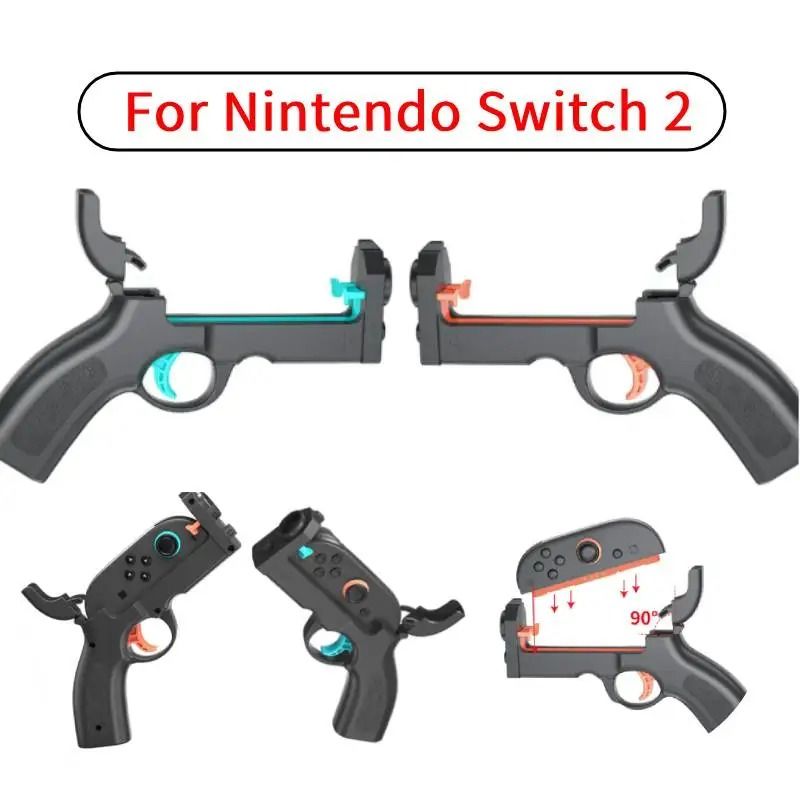 Nintendo Switch Gun Controller Grip Shooting Game Motion Hand Grip 2 Pack